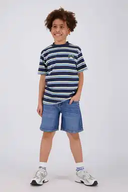 Wehkamp Vingino gestreepte T-shirt donkerblauw aanbieding