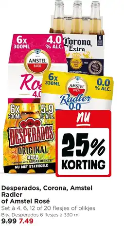 Jumbo Desperados, corona, amstel radler of amstel rosé aanbieding