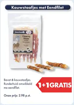 Huisdier Voordeelshop Kauwstaafjes met eendfilet aanbieding