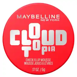 Kruidvat Maybelline New York Cloudtopia Divine Crimson Cheek & Lip Mousse aanbieding