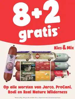 Maxi Zoo Alle worsten van Jarco, ProCani, Rodi en Real Nature Wilderness aanbieding
