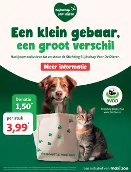 Maxi Zoo Stichting Blijdschap Voor De Dieren tas aanbieding