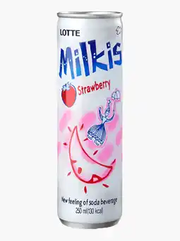 Flink Milkis Soft Drink Strawberry Can aanbieding