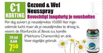 Gezond & Wel Gezond & Wel Neusspray Bevochtigt langdurig je neusholtes 20ml aanbieding