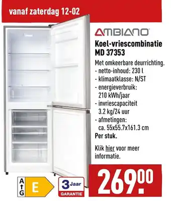 ALDI Koel-vriescombinatie MD 37353 aanbieding
