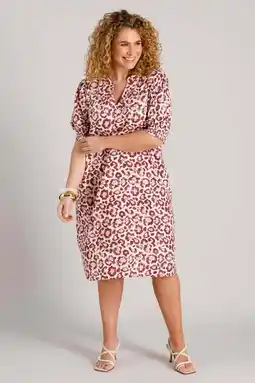Wehkamp Yest Curve linnen zomerjurk met dierenprint ecru aanbieding