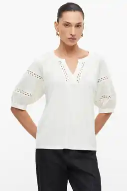 Wehkamp s.Oliver BLACK LABEL relaxed fit top met tuniekhals - wit aanbieding