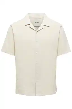 Wehkamp ONLY & SONS regular casual overhemd ecru aanbieding