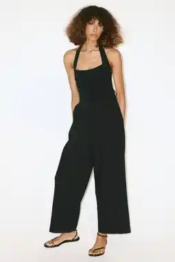Wehkamp Mango jumpsuit met open rug - zwart aanbieding