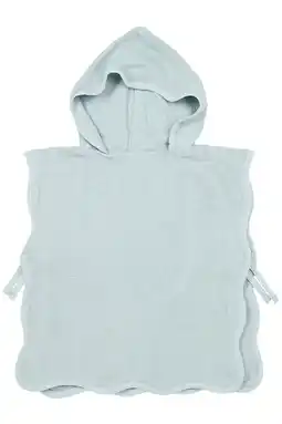 Wehkamp Meyco badstof badponcho Wavy grey blue 1-3 jaar aanbieding