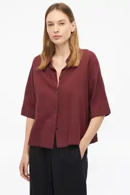 Wehkamp s.Oliver blouse met linnen donkerrood aanbieding