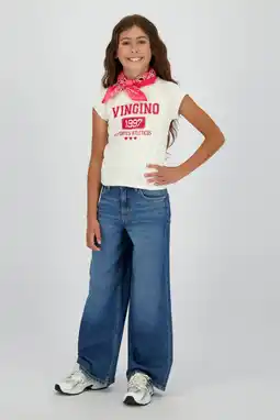 Wehkamp Vingino Cita highwaist wide leg jeans dark blue denim aanbieding