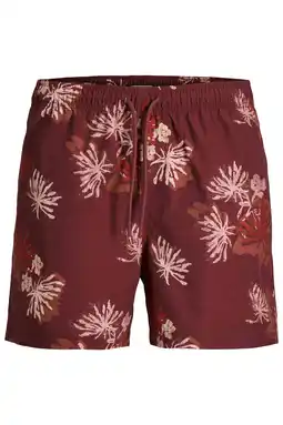 Wehkamp JACK & JONES PANTS STUDIO zwemshort met print donkerrood aanbieding