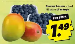 Boni blauwe bessen schaal of mango aanbieding