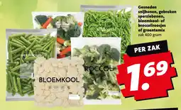 Boni gesneden snijbonen, gebroken sperziebonen, bloemkool- of broccoliroosjes of groentemix aanbieding