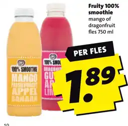 Boni Fruity 100% smoothie mango of dragonfruit aanbieding