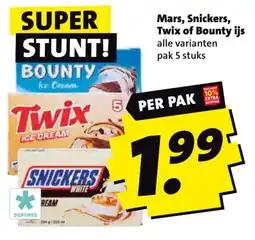 Boni mars snickers twix of bounty ijs aanbieding