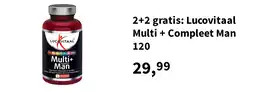 Plein.nl 2+2 gratis: Lucovitaal Multi + Compleet Man 120 aanbieding