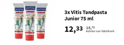 Plein.nl 3x Vitis Tandpasta Junior 75 ml aanbieding