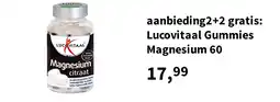 Plein.nl aanbieding2+2 gratis: Lucovitaal Gummies Magnesium 60 aanbieding