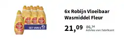 Plein.nl 6x Robijn Vloeibaar Wasmiddel Fleur aanbieding