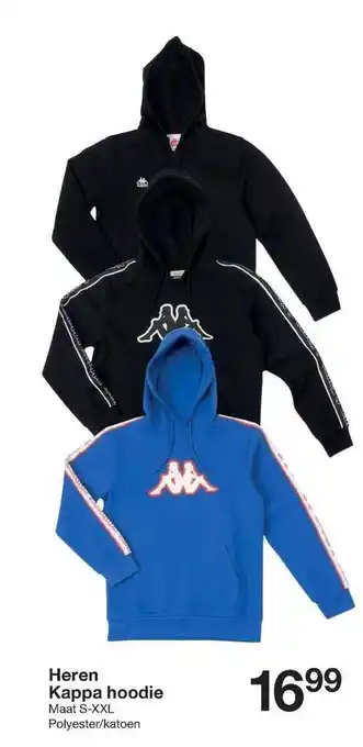 Zeeman Heren Kappa hoodie S-XXL aanbieding