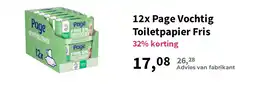 Plein.nl 12x Page Vochtig Toiletpapier Fris aanbieding