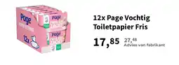 Plein.nl 12x Page Vochtig Toiletpapier Fris aanbieding