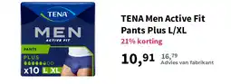 Plein.nl Tena men active fit pants plus l/xl aanbieding