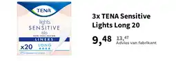 Plein.nl 3x TENA Sensitive Lights Long 20 aanbieding