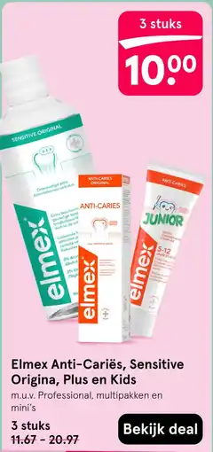 Etos Elmex Anti-Cariës, Sensitive Origina, Plus en Kids aanbieding