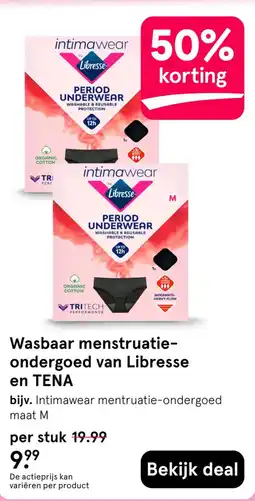 Etos Wasbaar menstruatie- ondergoed van Libresse en TENA aanbieding
