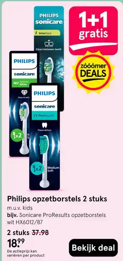 Etos Philips opzetborstels 2 stuks aanbieding