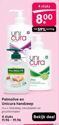 Etos Palmolive en Unicura handzeep aanbieding