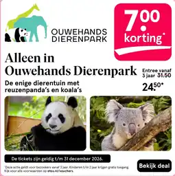 Etos Alleen in Ouwehands Dierenpark De enige dierentuin met reuzenpanda's en koala's aanbieding