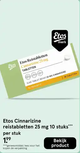 Etos Etos Cinnarizine reistabletten aanbieding