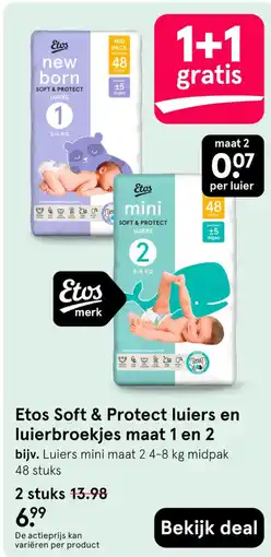 Etos Etos Soft & Protect luiers en luierbroekjes maat 1 en 2 aanbieding