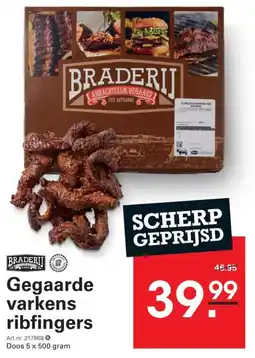 De Kweker Braderij gegaarde varkensribfingers aanbieding