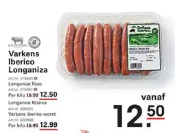 De Kweker Kaldenberg Varkens Iberico Longaniza aanbieding