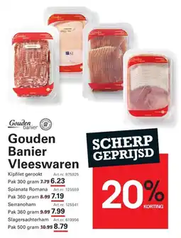 De Kweker Gouden Banier Vleeswaren aanbieding
