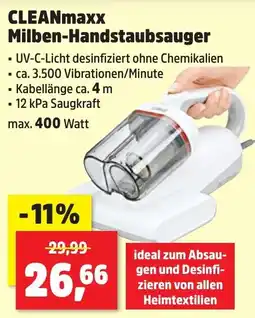 Thomas Philipps CLEANmaxx Milben-Handstaubsauger aanbieding