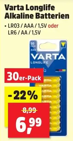 Thomas Philipps Varta Longlife Alkaline Batterien aanbieding