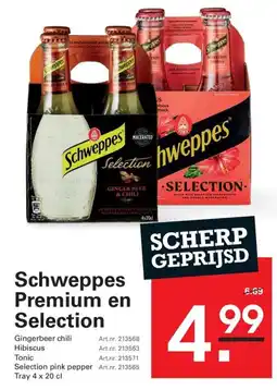De Kweker Schweppes Premium en Selection aanbieding