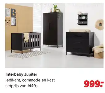 Baby-Dump Interbaby Jupiter ledikant, commode en kast aanbieding