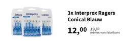 Plein.nl 3x Interprox Ragers Conical Blauw aanbieding