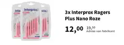 Plein.nl 3x Interprox Ragers Plus Nano Roze aanbieding