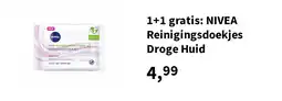 Plein.nl 1+1 gratis: NIVEA Reinigingsdoekjes Droge Huid aanbieding