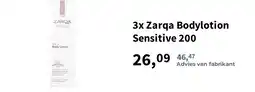 Plein.nl 3x Zarqa Bodylotion Sensitive 200 aanbieding