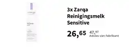 Plein.nl 3x Zarqa Reinigingsmelk Sensitive aanbieding