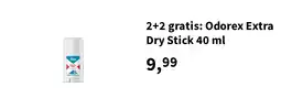 Plein.nl 2+2 gratis: Odorex Extra Dry Stick 40 ml aanbieding